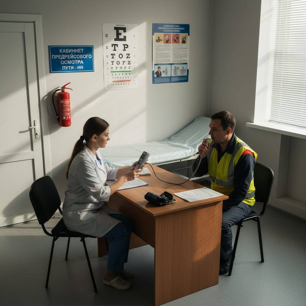 Процесс предрейсового осмотра