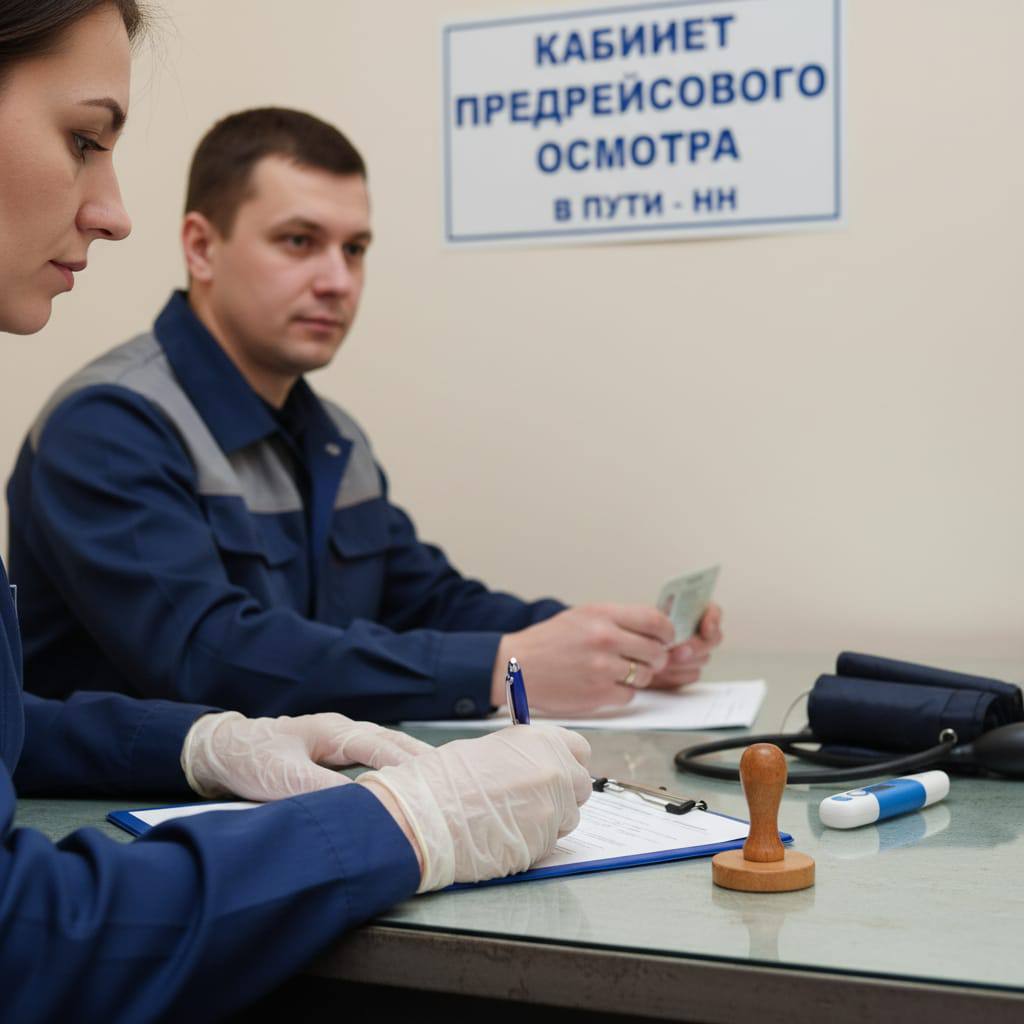 Процесс предрейсового осмотра